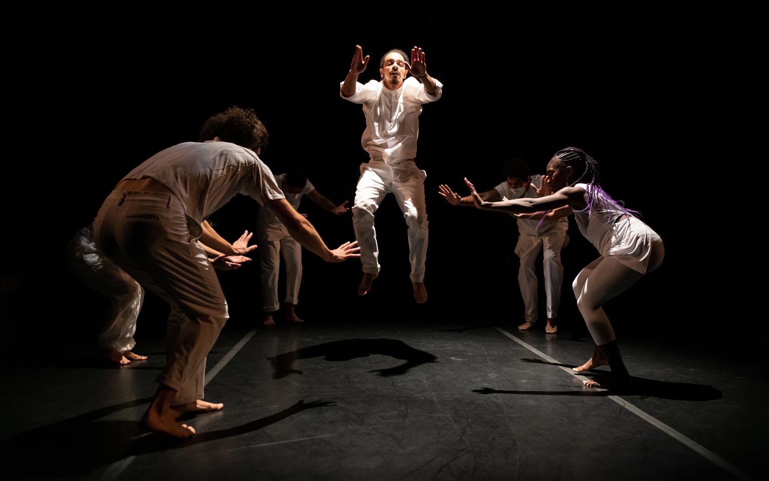 Union PDX - Festival:21 artist Rejoice! Diaspora Dance Theater performing a ring shout during their work 'Who We Carry' at the Hampton Opera Center in Portland, Oregon | Photography: Jingzi Zhao